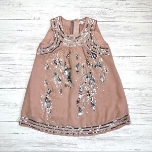 Blush Pink Sequence Sleeveless Dress